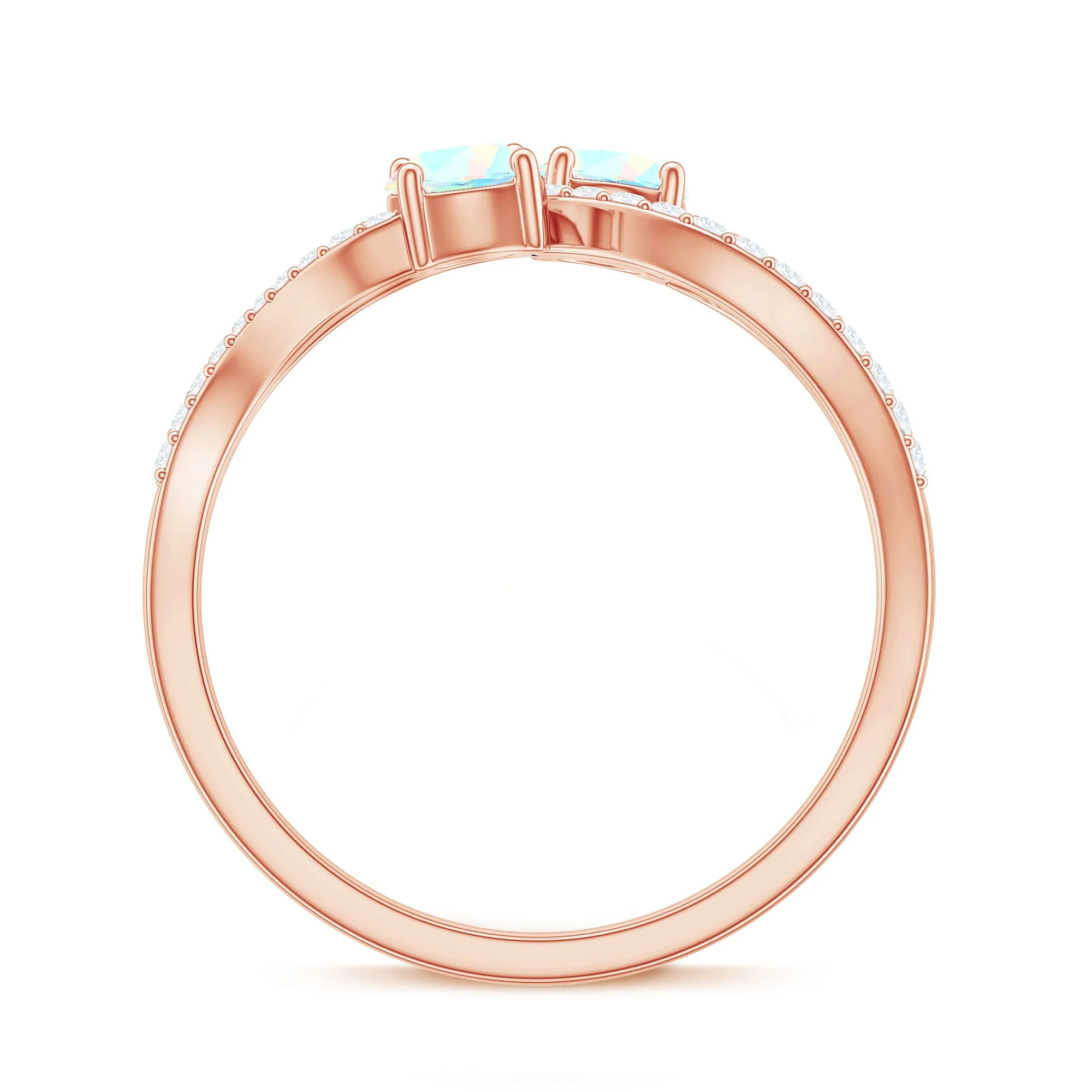 1 CT Minimal Ethiopian Opal and Diamond Engagement Ring