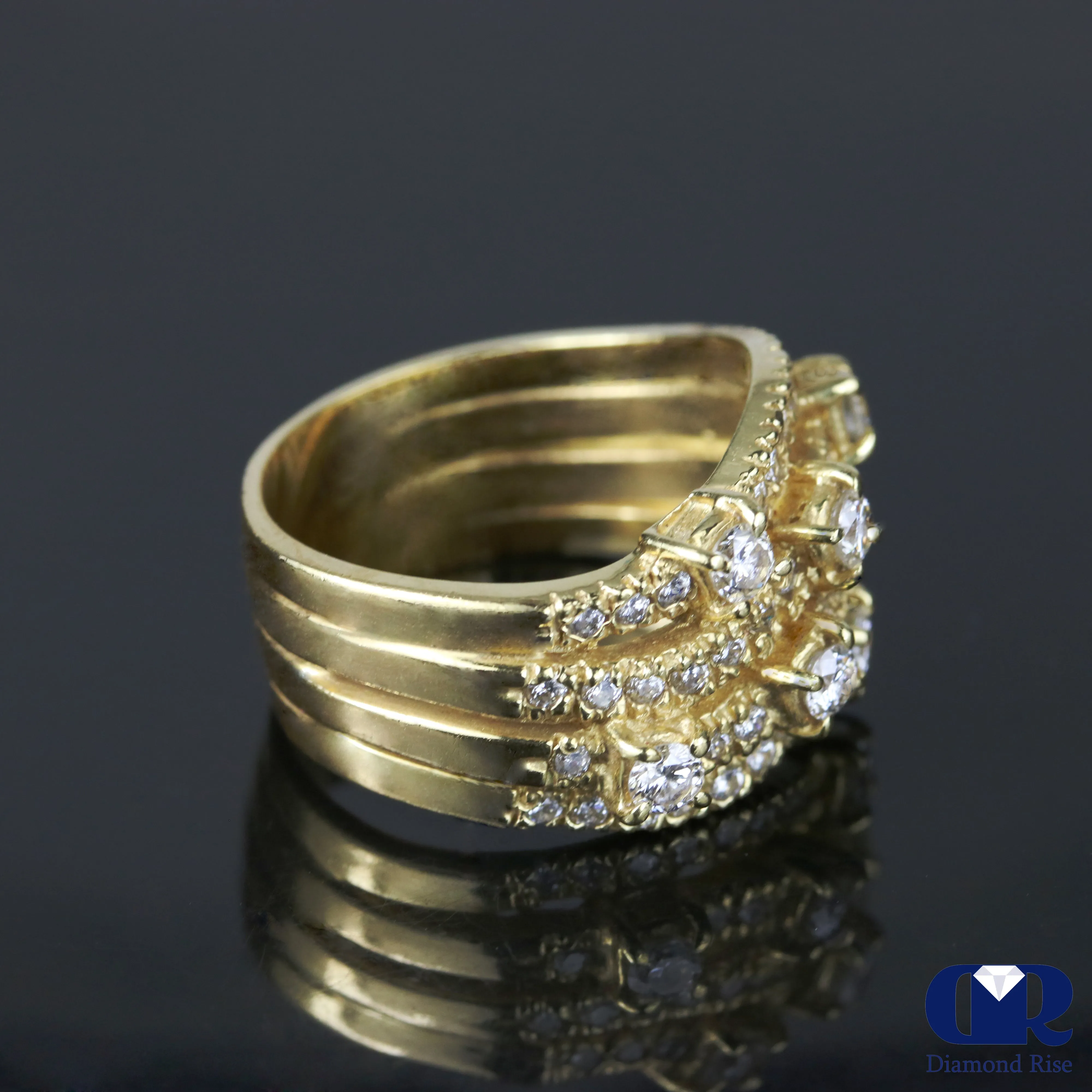 1.00 Ct Diamond Cocktail Ring Right Hand Ring In 18K Gold