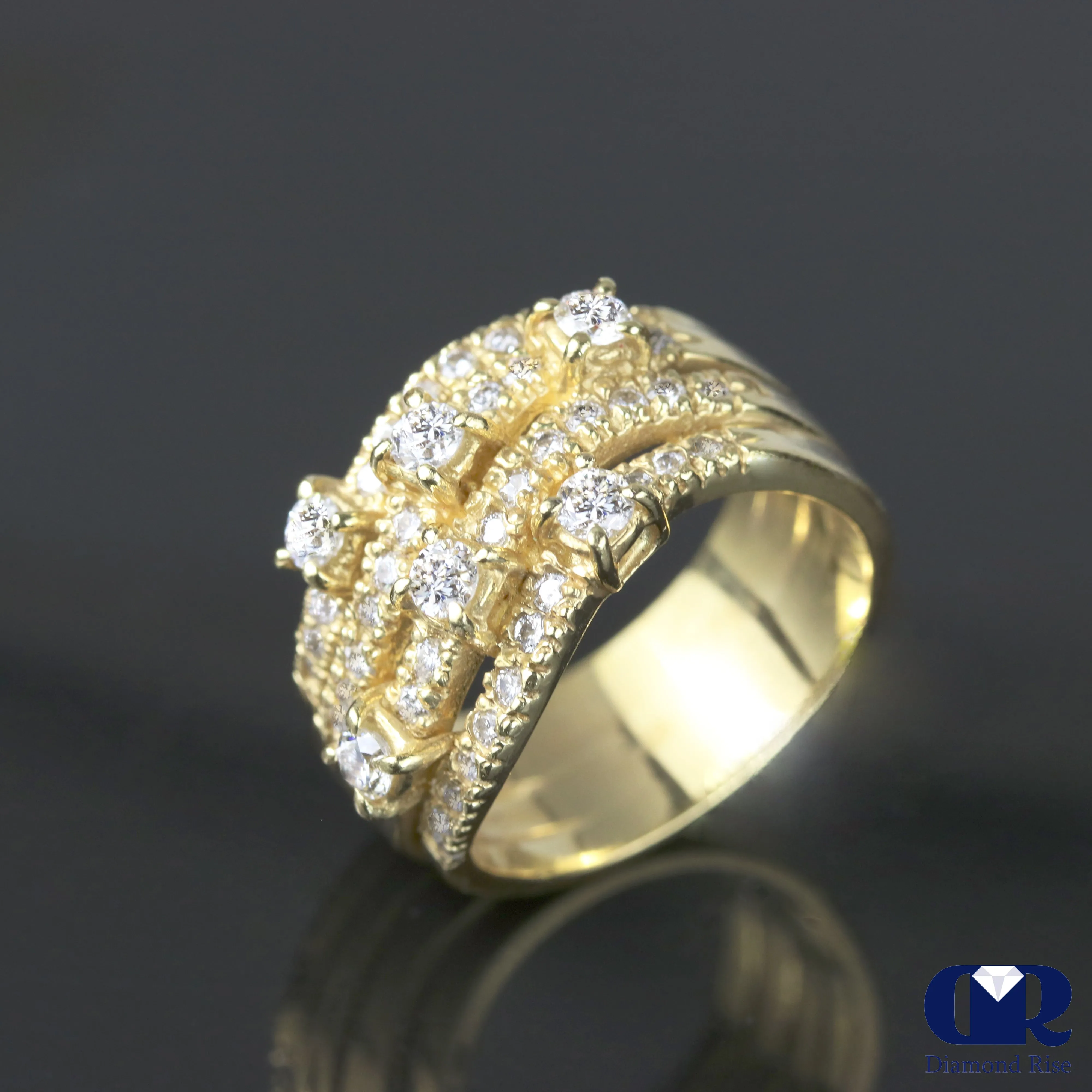 1.00 Ct Diamond Cocktail Ring Right Hand Ring In 18K Gold