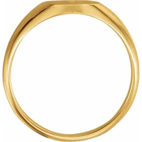 10K Yellow 10x8 mm Oval Signet Ring