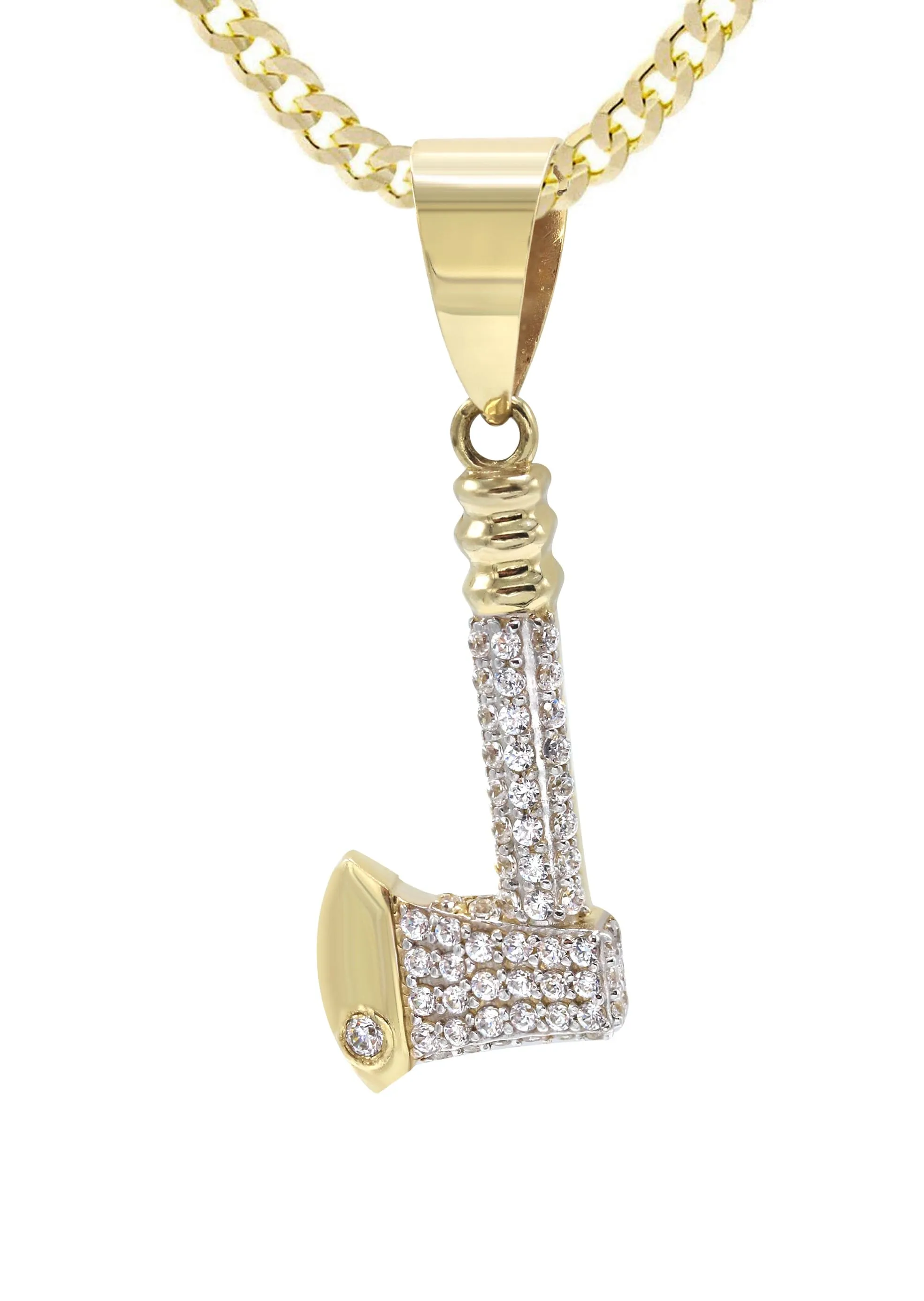 10K Yellow Gold Axe Necklace | Appx. 13.8 Grams