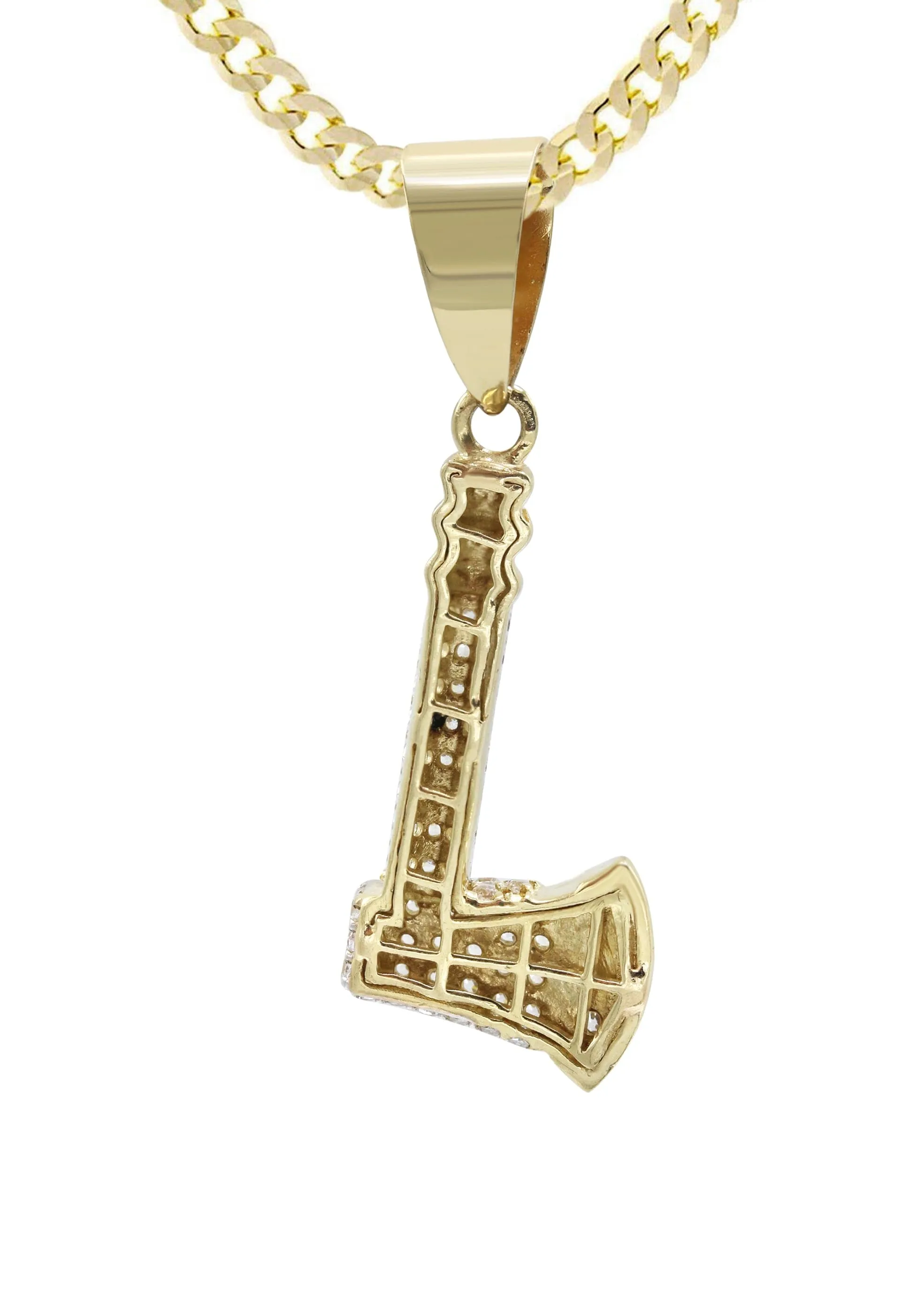 10K Yellow Gold Axe Necklace | Appx. 13.8 Grams