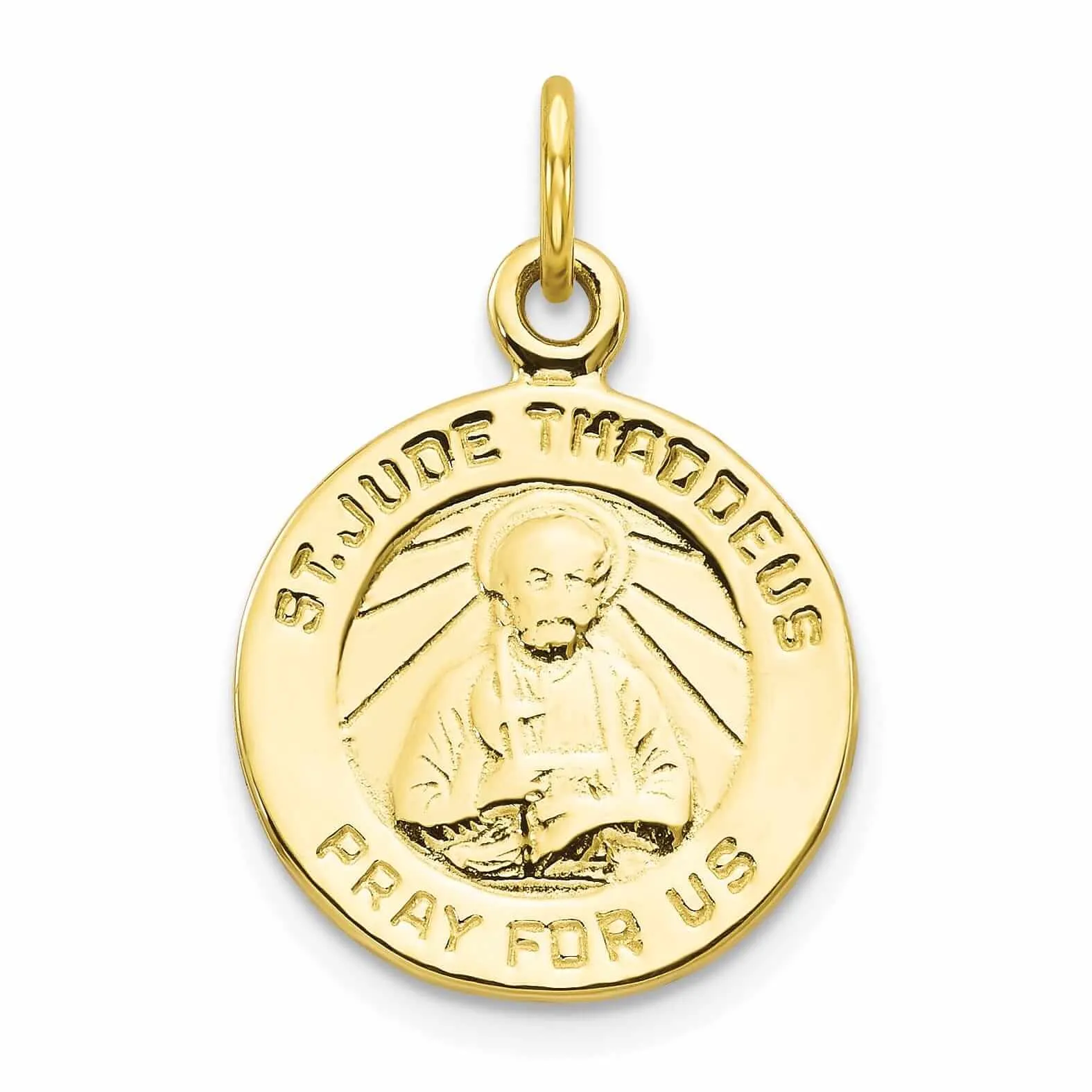 10k Yellow Gold Polished St Jude Medal Pendant