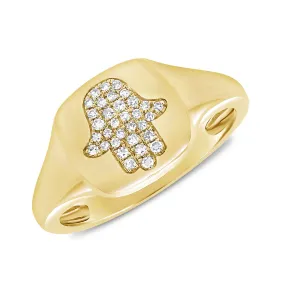 14k Gold & Diamond Pinky Ring - 0.07ct
