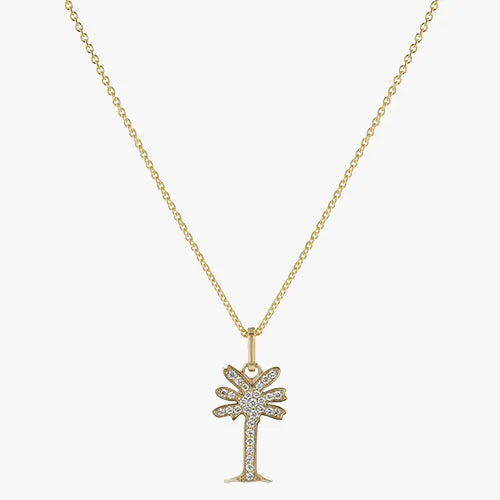 14K H-I/SI Noémie Palm Tree Diamond Necklace