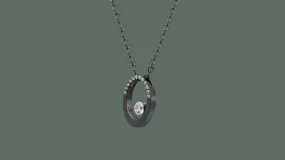 14K H-I/SI Oval Floating Diamond Necklace