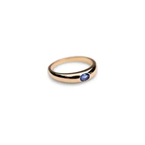 14k Thin Blue Sapphire Dome Ring