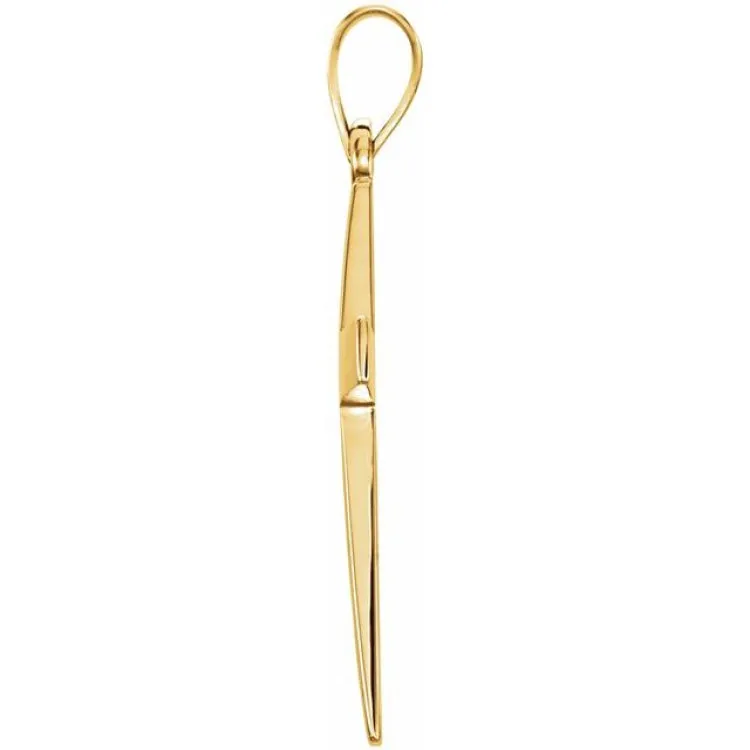 14K Yellow 20x13.7 mm Cross Pendant
