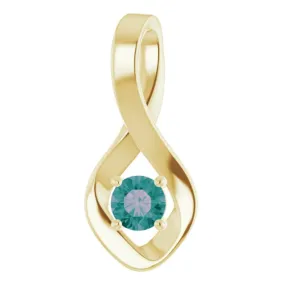 14K Yellow 4 mm Round Lab-Grown Alexandrite Pendant