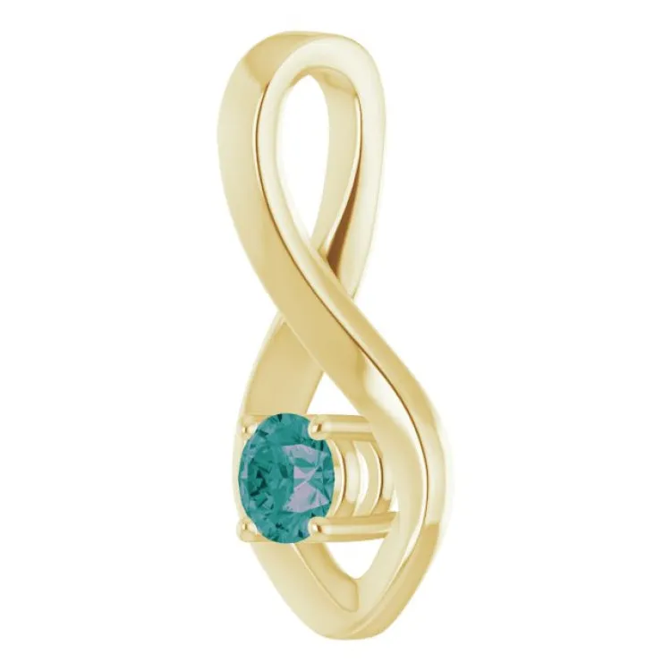 14K Yellow 4 mm Round Lab-Grown Alexandrite Pendant