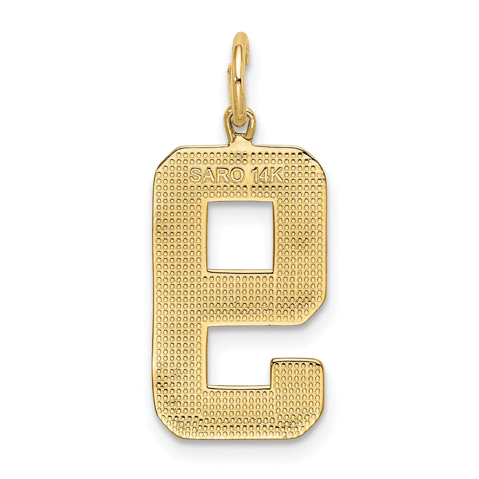 14k Yellow Gold Polished Finish Large Size Number 9 Charm Pendant