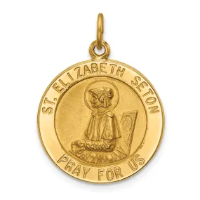 14k Yellow Gold St.Elizabeth Seton Medal Pendant