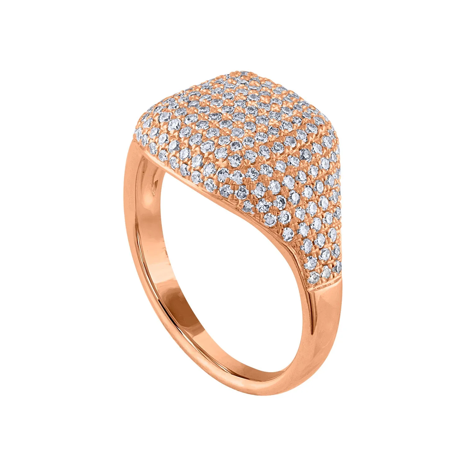 14KT GOLD DIAMOND SIGNET RING