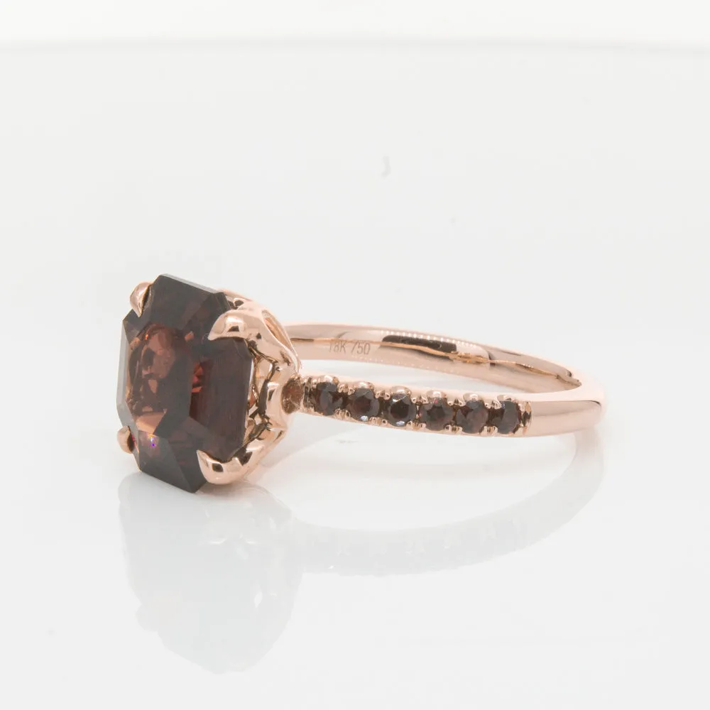 18ct Rose Gold Garnet Octavus Ring