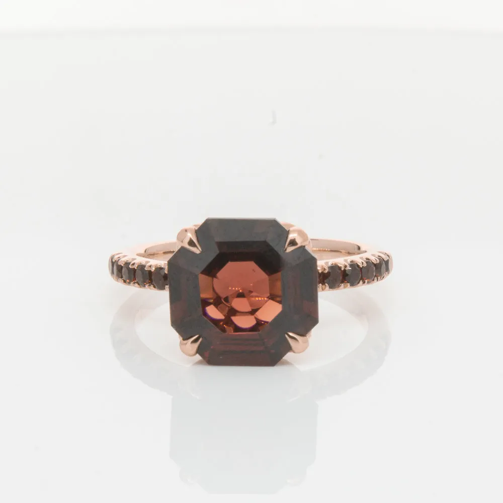 18ct Rose Gold Garnet Octavus Ring
