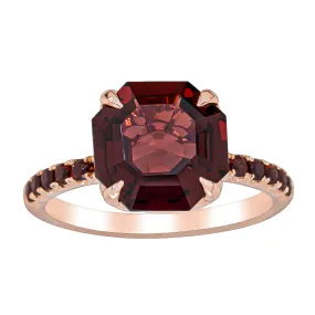 18ct Rose Gold Garnet Octavus Ring