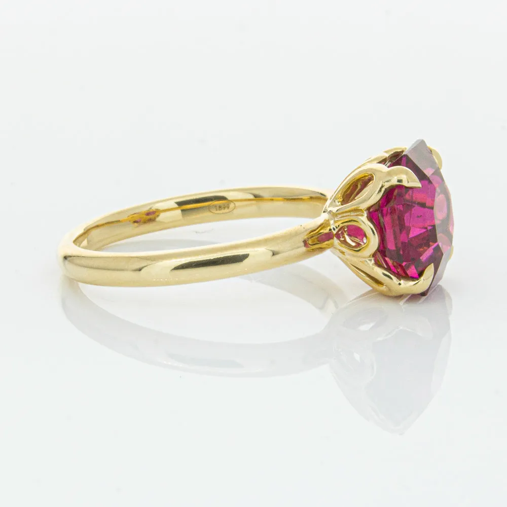 18ct Yellow Gold 3.42ct Rubellite Tourmaline Octavia Ring