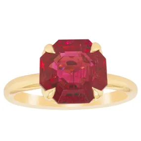 18ct Yellow Gold 3.42ct Rubellite Tourmaline Octavia Ring