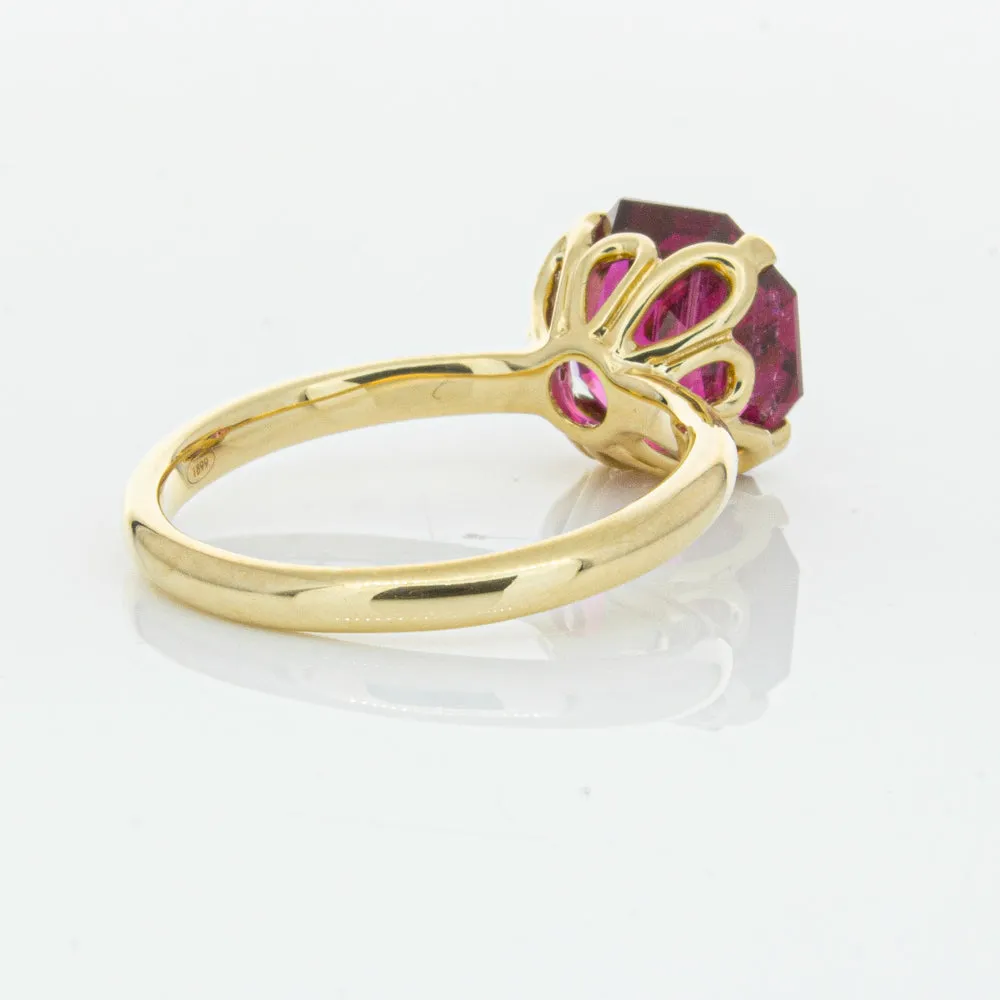 18ct Yellow Gold 3.42ct Rubellite Tourmaline Octavia Ring