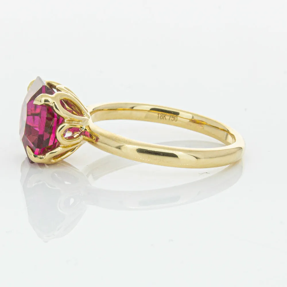 18ct Yellow Gold 3.42ct Rubellite Tourmaline Octavia Ring