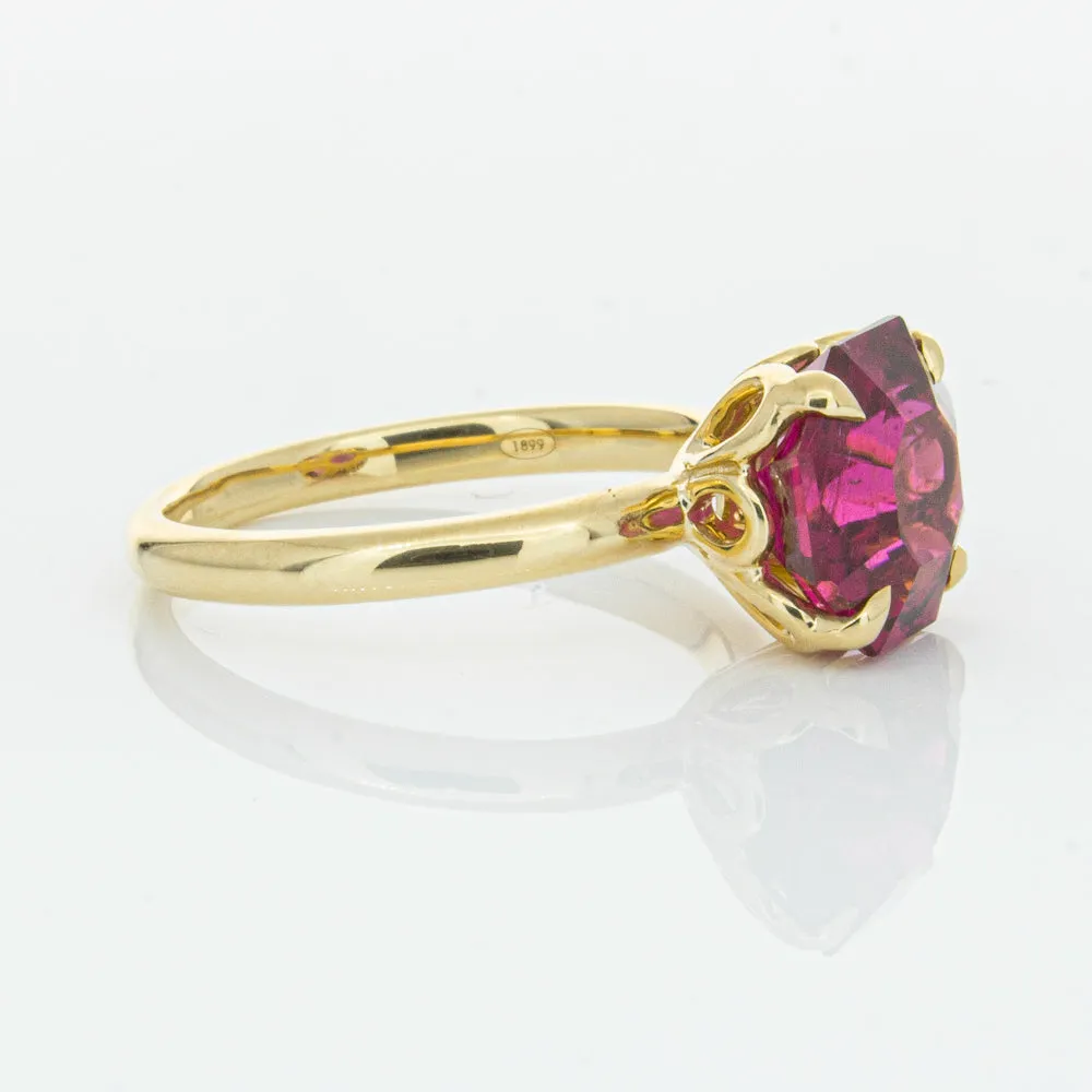 18ct Yellow Gold 3.42ct Rubellite Tourmaline Octavia Ring