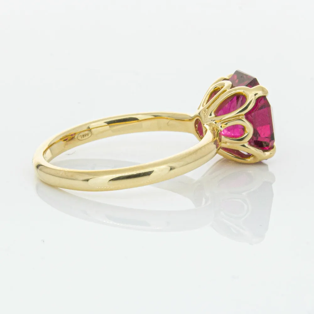 18ct Yellow Gold 3.42ct Rubellite Tourmaline Octavia Ring