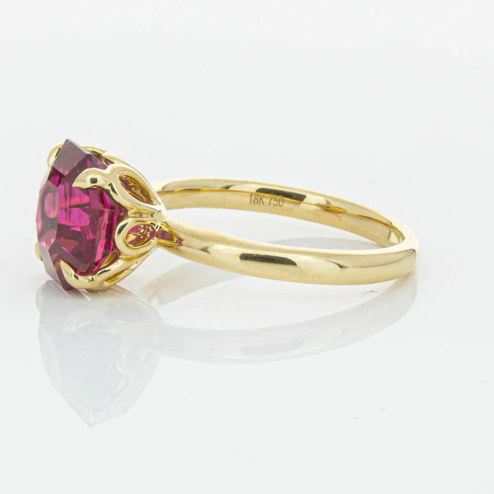 18ct Yellow Gold 3.42ct Rubellite Tourmaline Octavia Ring