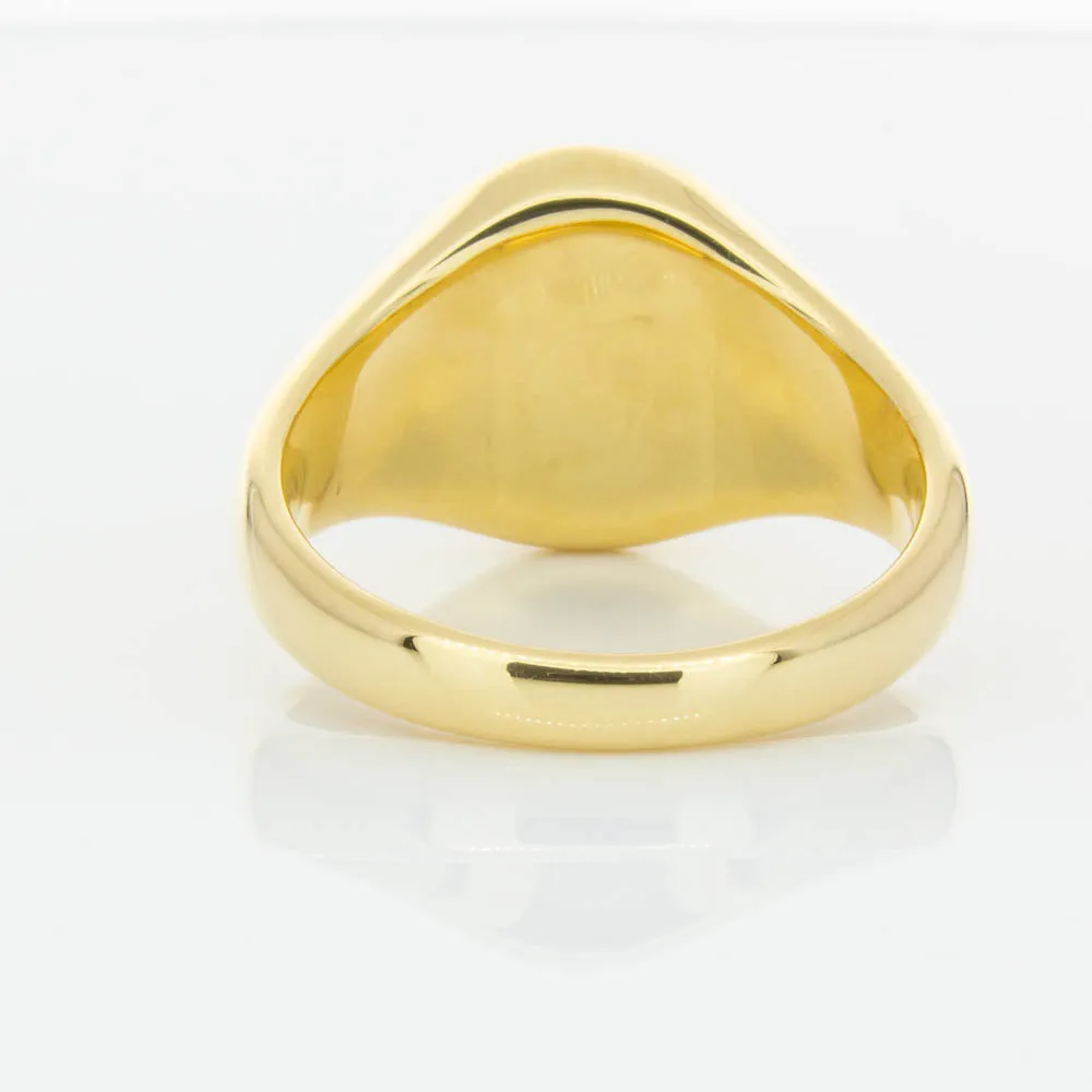 18ct Yellow Gold 4.06ct Pounamu Signet Ring