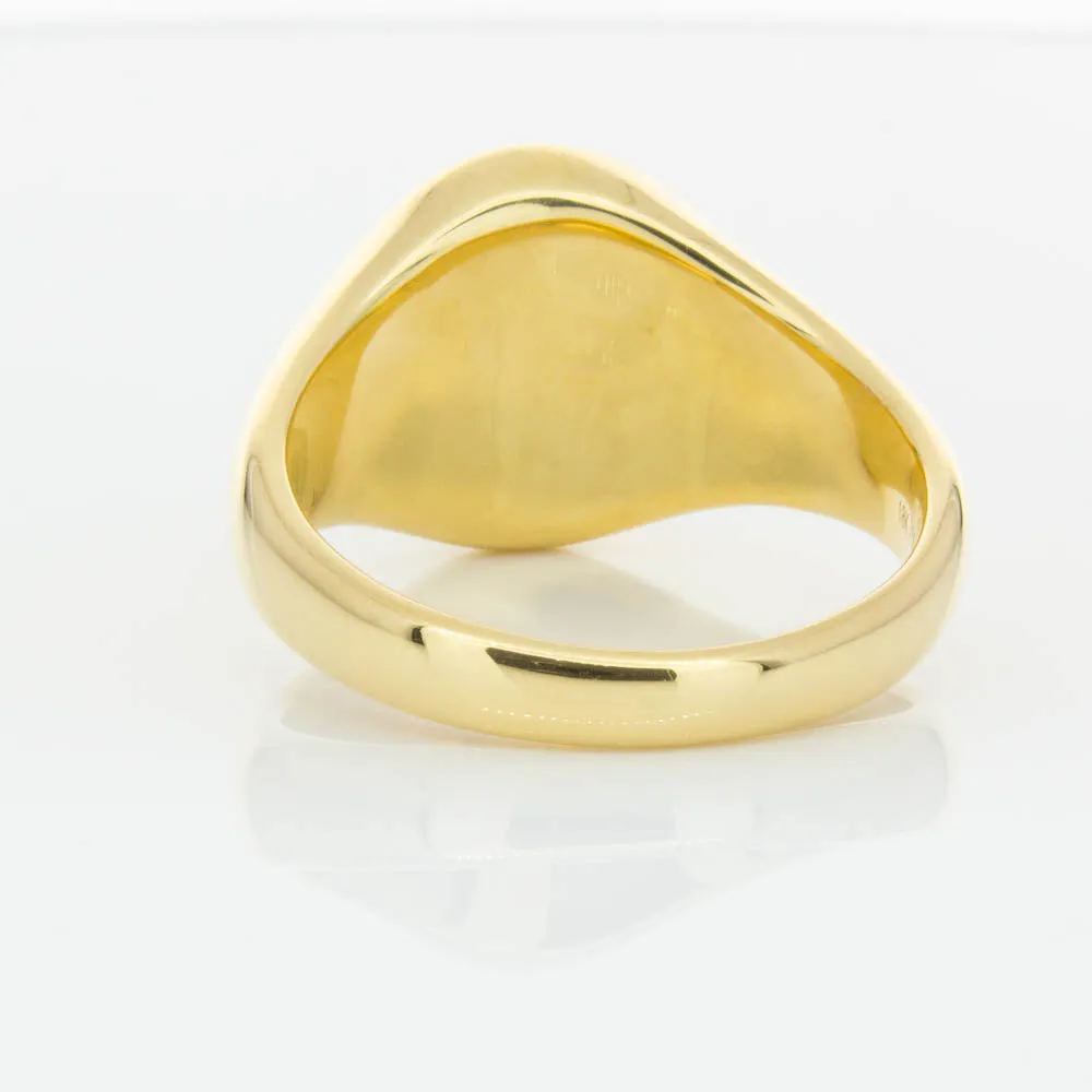 18ct Yellow Gold 4.06ct Pounamu Signet Ring