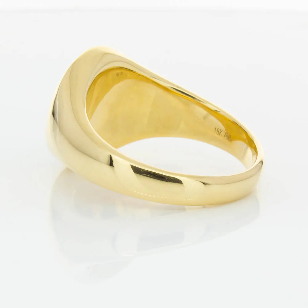 18ct Yellow Gold 4.06ct Pounamu Signet Ring