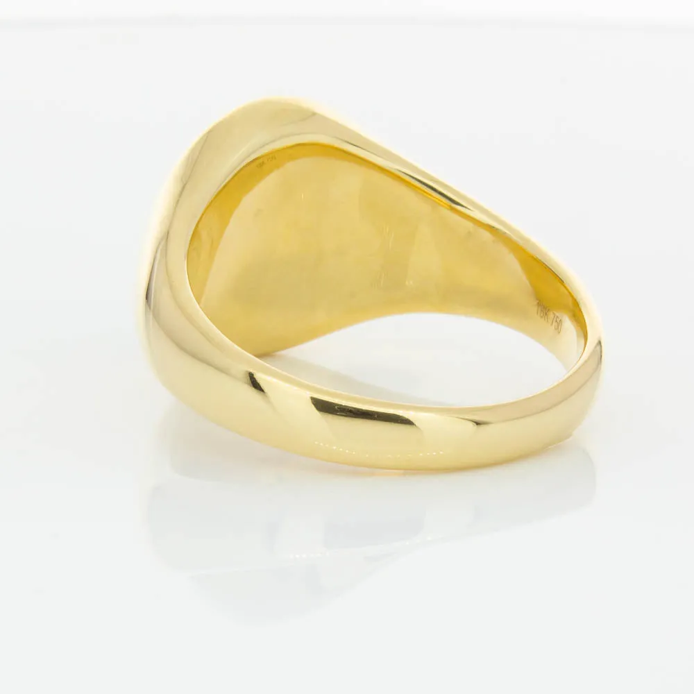 18ct Yellow Gold 4.06ct Pounamu Signet Ring