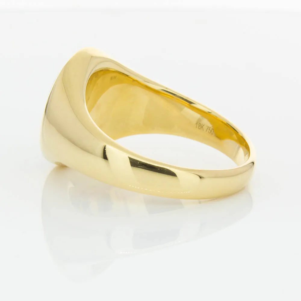18ct Yellow Gold 4.06ct Pounamu Signet Ring