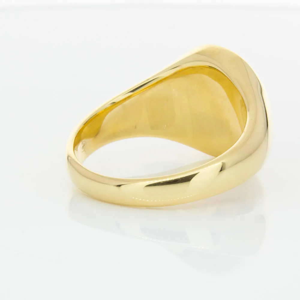 18ct Yellow Gold 4.06ct Pounamu Signet Ring