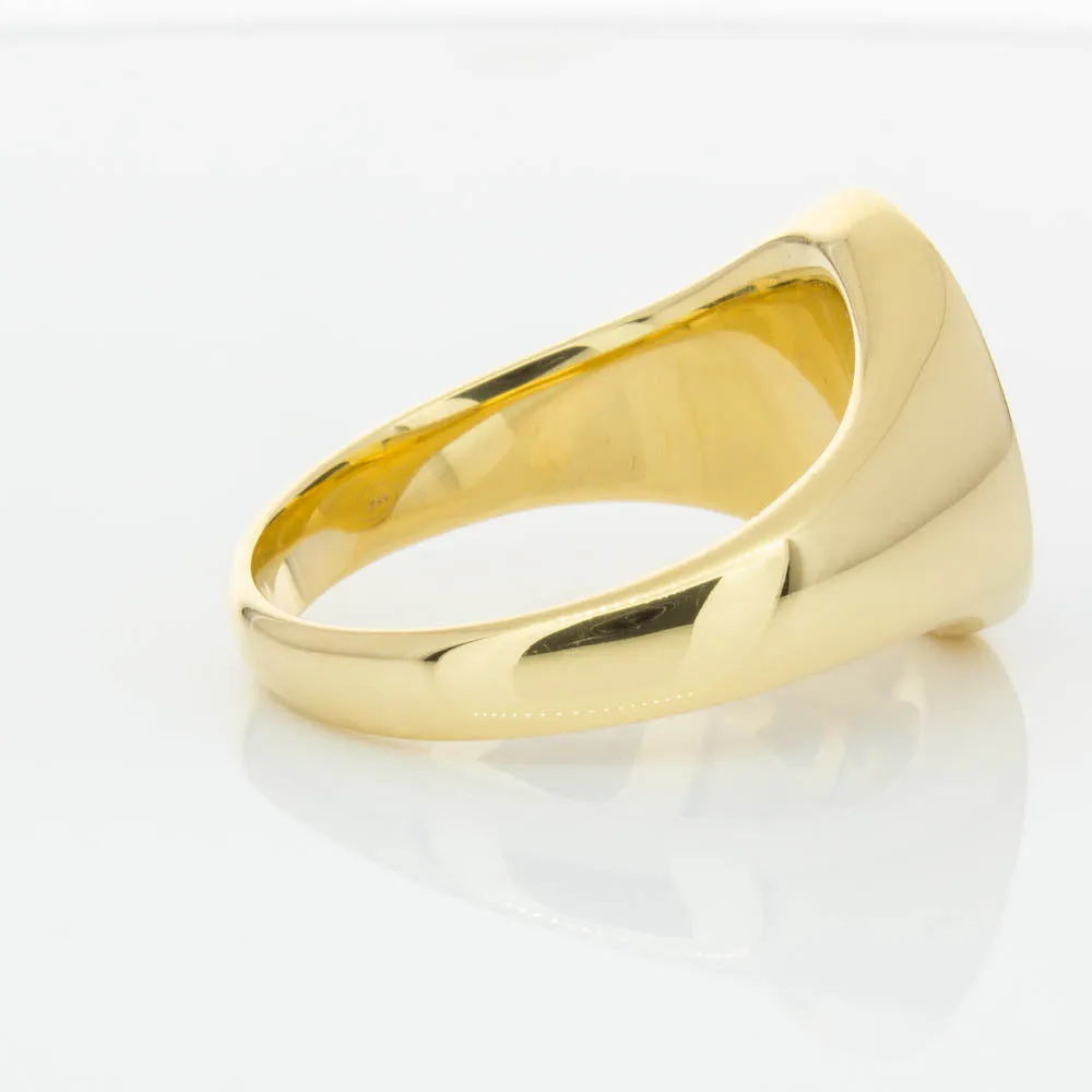 18ct Yellow Gold 4.06ct Pounamu Signet Ring