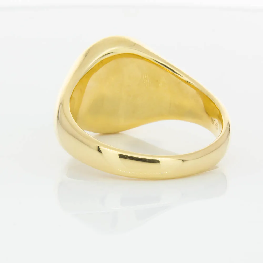 18ct Yellow Gold 4.06ct Pounamu Signet Ring