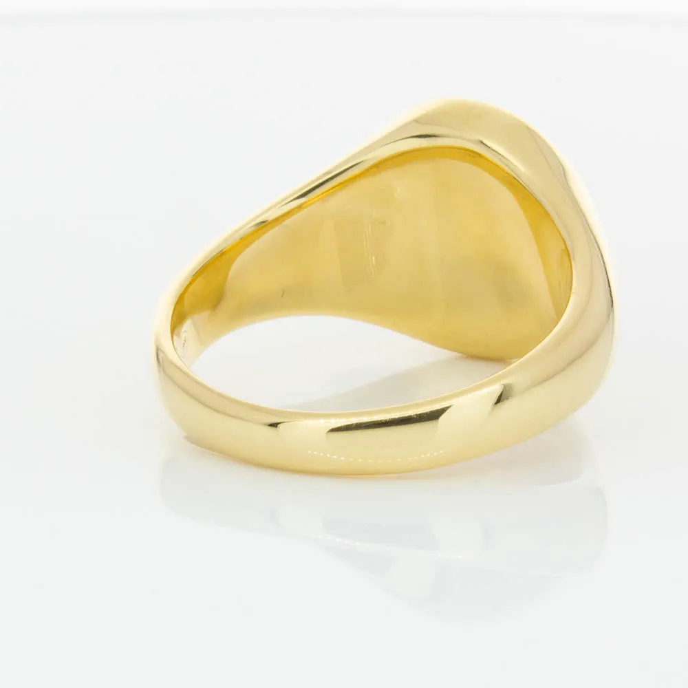 18ct Yellow Gold 4.06ct Pounamu Signet Ring