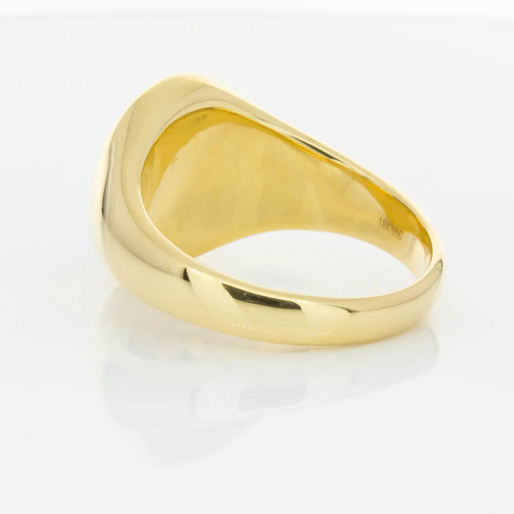 18ct Yellow Gold 4.06ct Pounamu Signet Ring