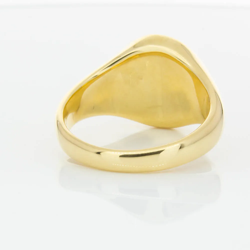18ct Yellow Gold 4.06ct Pounamu Signet Ring