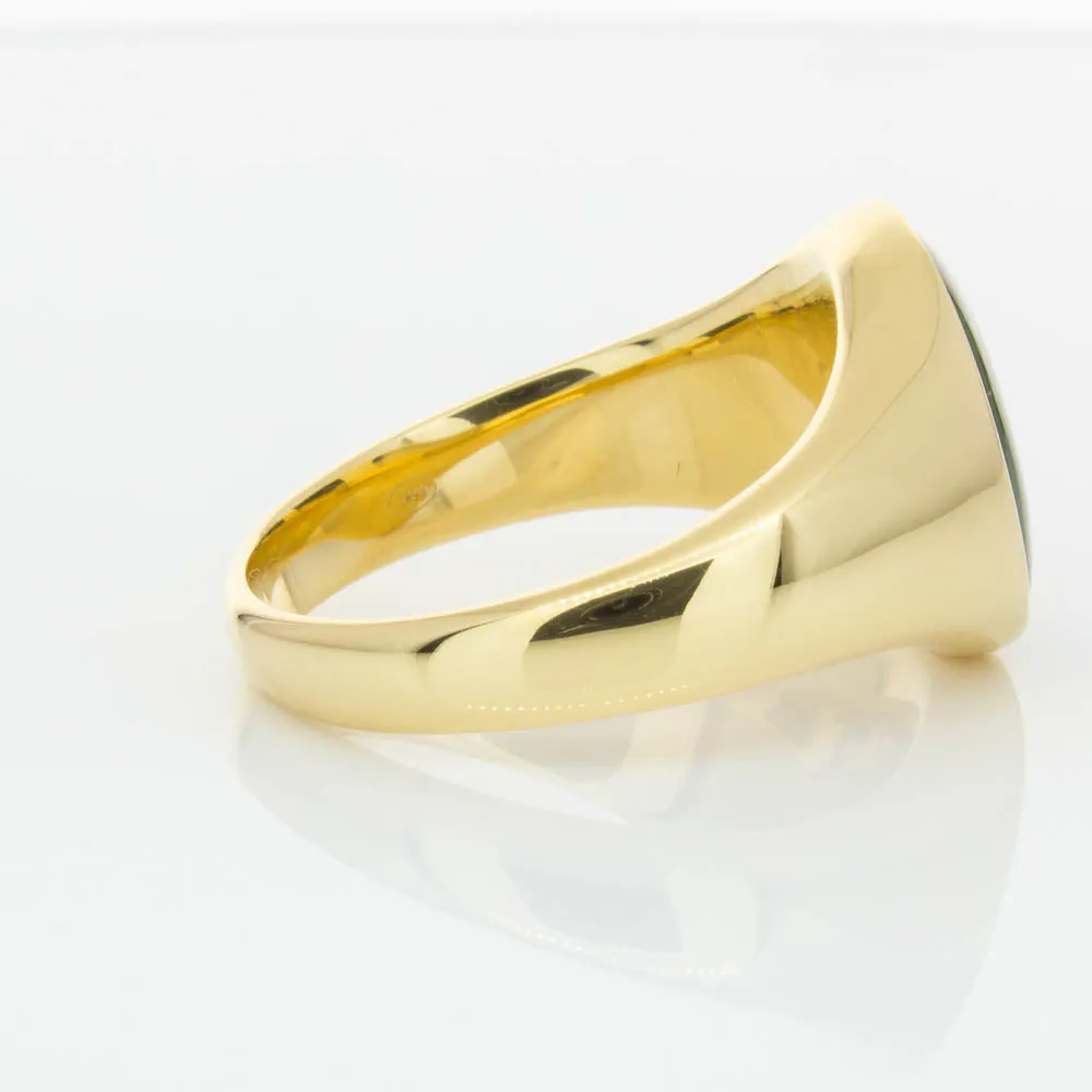 18ct Yellow Gold 4.06ct Pounamu Signet Ring