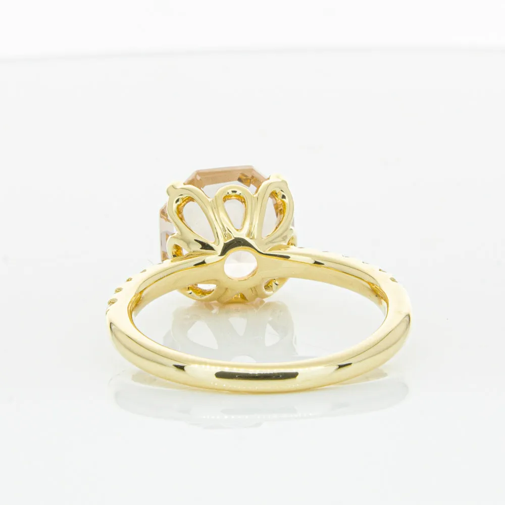 18ct Yellow Gold Morganite Octavus Ring