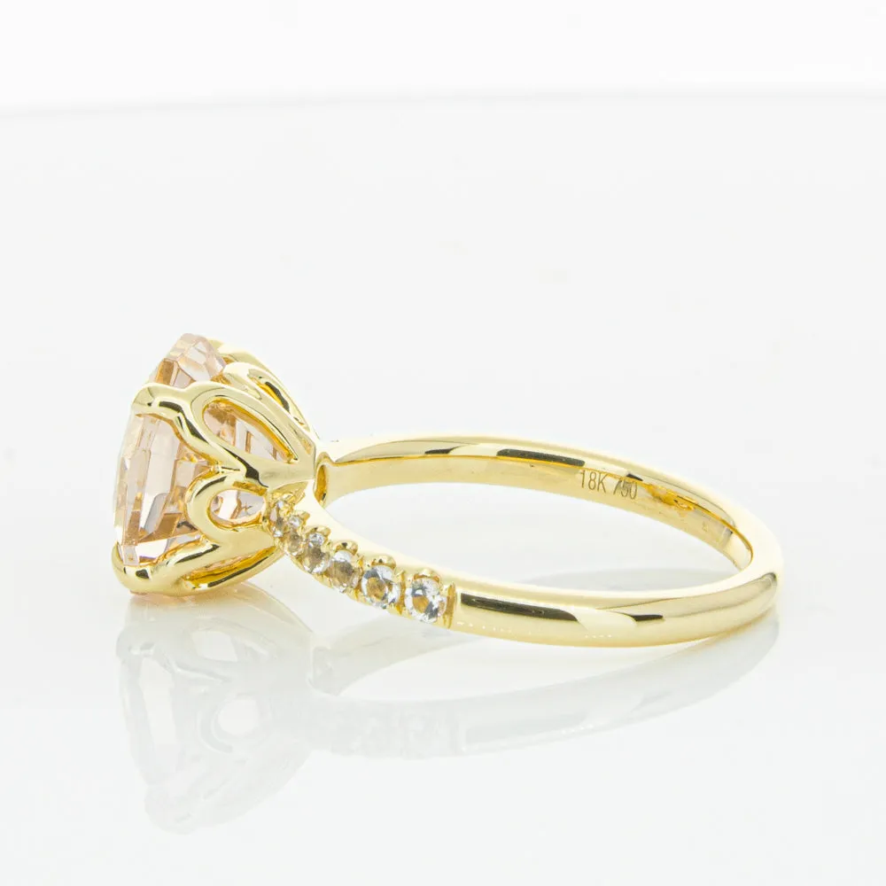 18ct Yellow Gold Morganite Octavus Ring