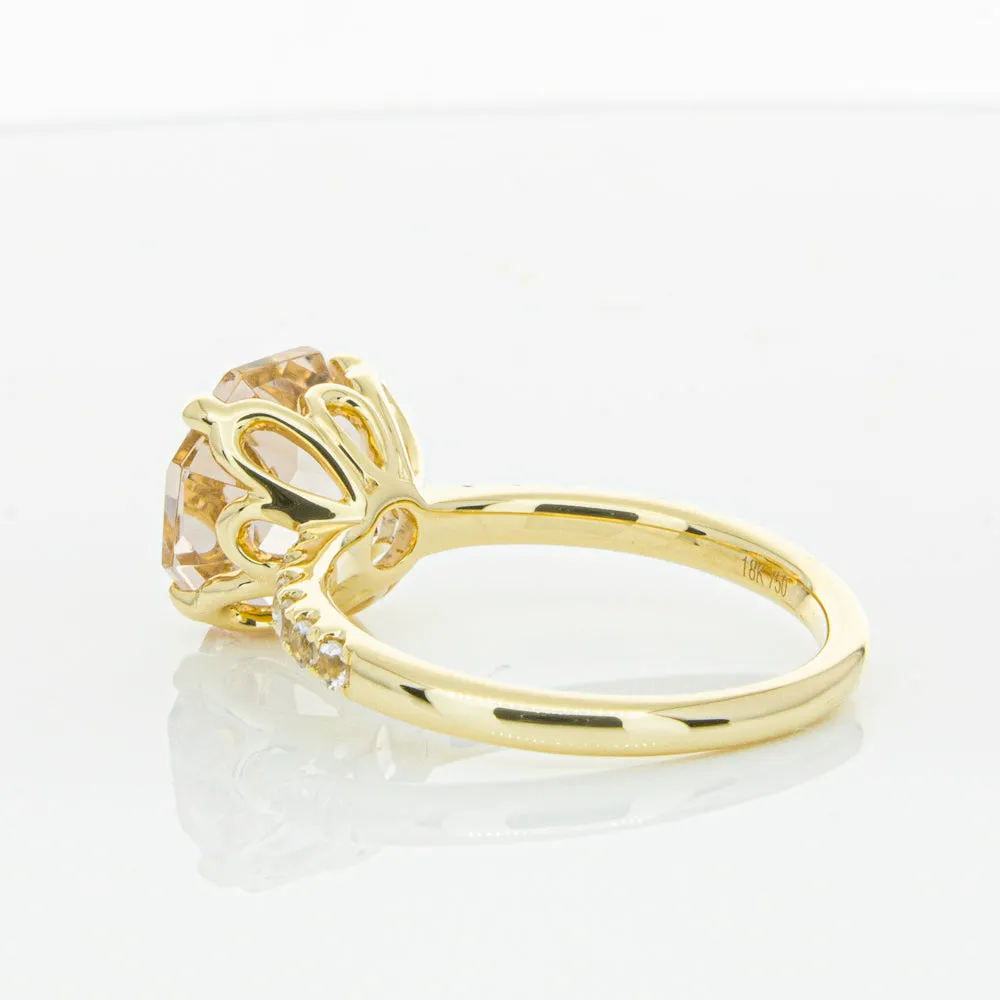 18ct Yellow Gold Morganite Octavus Ring