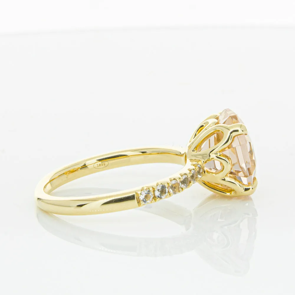 18ct Yellow Gold Morganite Octavus Ring