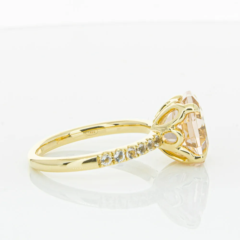 18ct Yellow Gold Morganite Octavus Ring