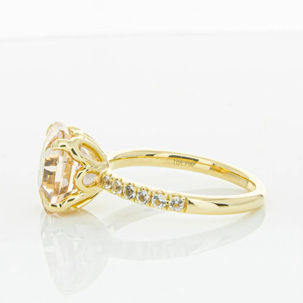 18ct Yellow Gold Morganite Octavus Ring