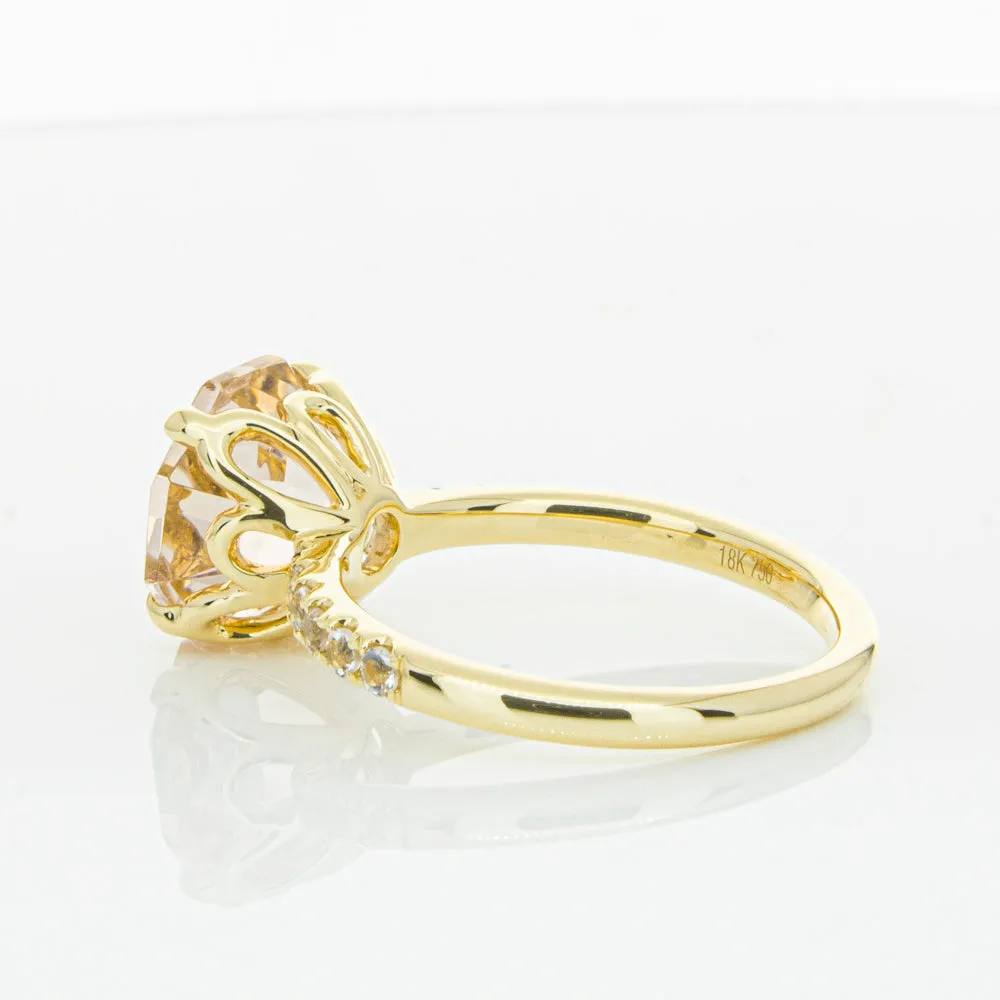 18ct Yellow Gold Morganite Octavus Ring
