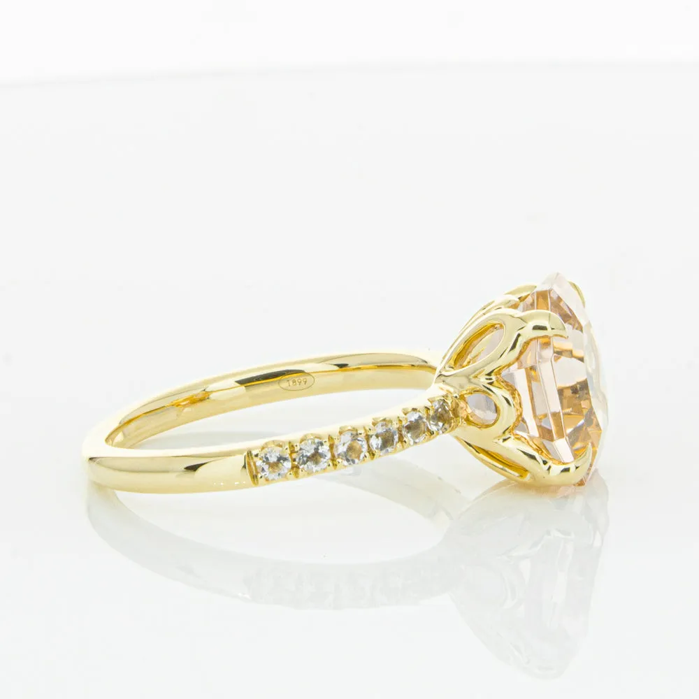 18ct Yellow Gold Morganite Octavus Ring