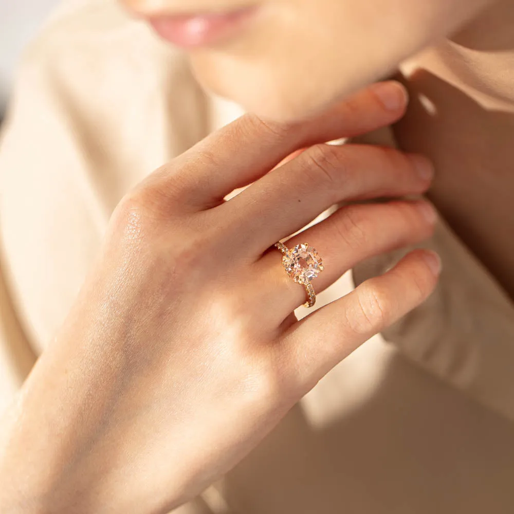 18ct Yellow Gold Morganite Octavus Ring