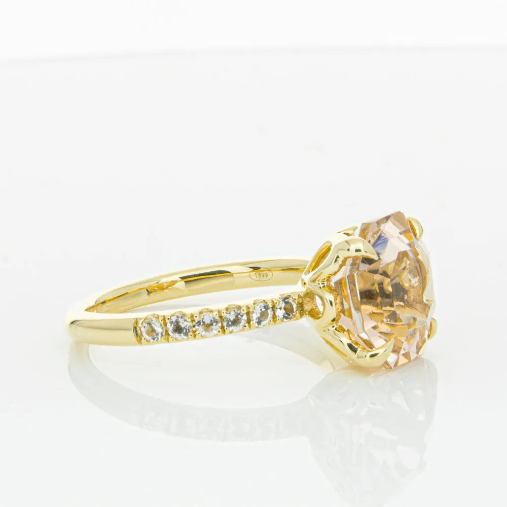 18ct Yellow Gold Morganite Octavus Ring