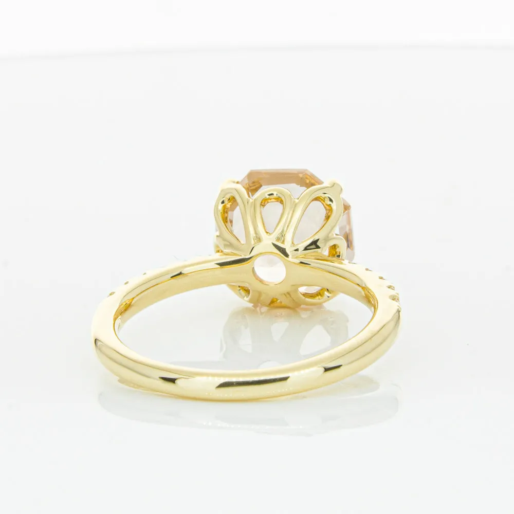 18ct Yellow Gold Morganite Octavus Ring